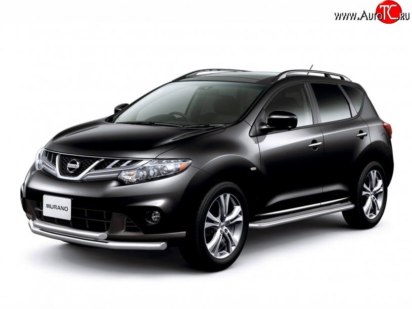 10 899 р. Широкая защита порогов Petroil Tuning Nissan Murano 2 Z51 дорестайлинг (2008-2011)  с доставкой в г. Новочеркасск