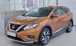 13 399 р. Защита переднего бампера (Ø42 мм, нержавейка) SLITKOFF Nissan Murano 3 Z52 дорестайлинг (2015-2022)  с доставкой в г. Новочеркасск. Увеличить фотографию 2