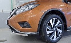 13 399 р. Защита переднего бампера (Ø42 мм, нержавейка) SLITKOFF Nissan Murano 3 Z52 дорестайлинг (2015-2022)  с доставкой в г. Новочеркасск. Увеличить фотографию 3