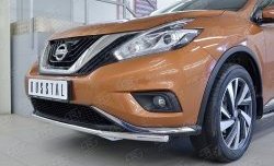 13 399 р. Защита переднего бампера (Ø42 мм, нержавейка) SLITKOFF Nissan Murano 3 Z52 дорестайлинг (2015-2022)  с доставкой в г. Новочеркасск. Увеличить фотографию 4