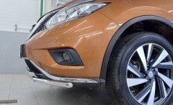 16 699 р. Защита переднего бампера (2 трубыØ42 мм, нержавейка) SLITKOFF Nissan Murano 3 Z52 дорестайлинг (2015-2022)  с доставкой в г. Новочеркасск. Увеличить фотографию 3