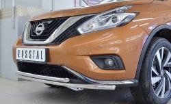 16 699 р. Защита переднего бампера (2 трубыØ42 мм, нержавейка) SLITKOFF Nissan Murano 3 Z52 дорестайлинг (2015-2022)  с доставкой в г. Новочеркасск. Увеличить фотографию 4