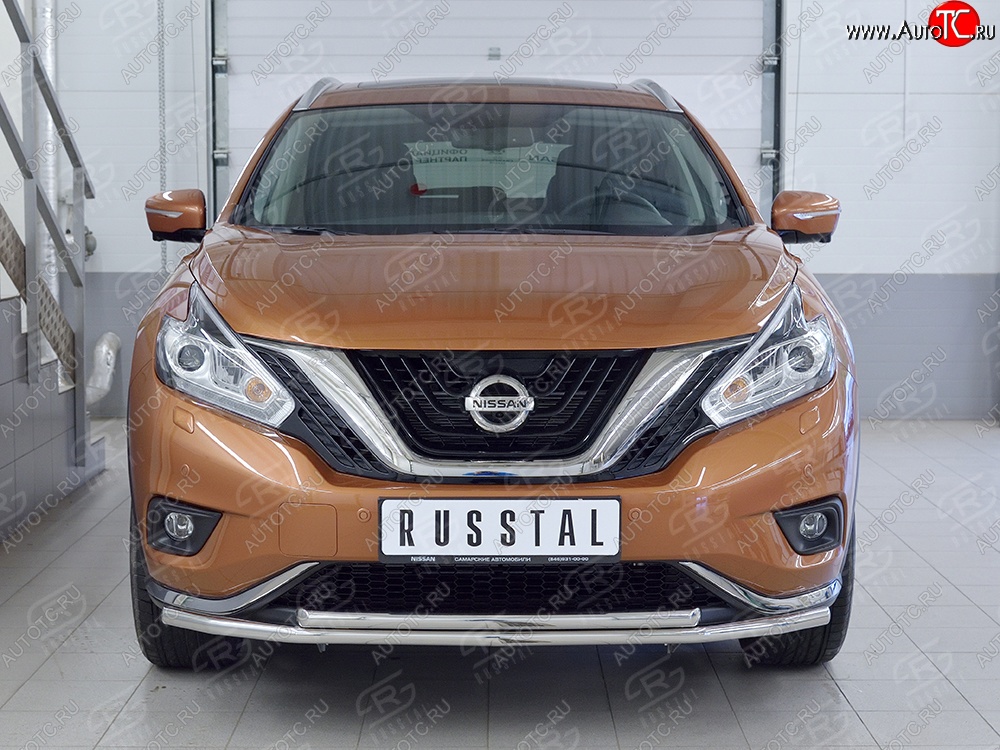 16 699 р. Защита переднего бампера (2 трубыØ42 мм, нержавейка) SLITKOFF Nissan Murano 3 Z52 дорестайлинг (2015-2022)  с доставкой в г. Новочеркасск