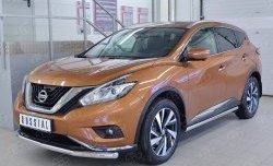 14 849 р. Защита переднего бампера (Ø63 мм, нержавейка) SLITKOFF Nissan Murano 3 Z52 дорестайлинг (2015-2022)  с доставкой в г. Новочеркасск. Увеличить фотографию 2