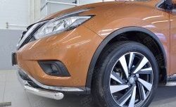 25 799 р. Защита переднего бампера (2 трубыØ63 и 42 мм, нержавейка) SLITKOFF  Nissan Murano  3 Z52 (2015-2022) дорестайлинг  с доставкой в г. Новочеркасск. Увеличить фотографию 3