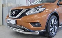 25 799 р. Защита переднего бампера (2 трубыØ63 и 42 мм, нержавейка) SLITKOFF  Nissan Murano  3 Z52 (2015-2022) дорестайлинг  с доставкой в г. Новочеркасск. Увеличить фотографию 4