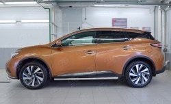 17 599 р. Защита порогов из круглой трубы диаметром 63 мм SLITKOFF Nissan Murano 3 Z52 дорестайлинг (2015-2022)  с доставкой в г. Новочеркасск. Увеличить фотографию 2