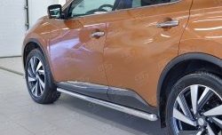 17 599 р. Защита порогов из круглой трубы диаметром 63 мм SLITKOFF Nissan Murano 3 Z52 дорестайлинг (2015-2022)  с доставкой в г. Новочеркасск. Увеличить фотографию 3