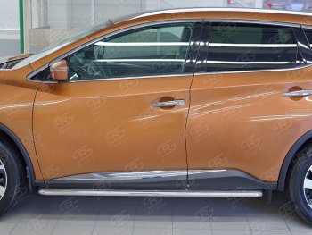 30 999 р. Широкая защита порогов с трубой диаметром 42 мм SLITKOFF v3 Nissan Murano 3 Z52 дорестайлинг (2015-2022)  с доставкой в г. Новочеркасск. Увеличить фотографию 3