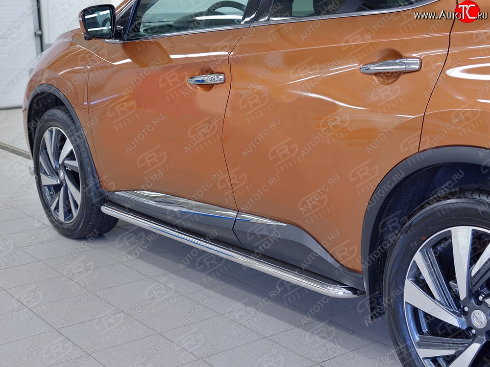 30 999 р. Широкая защита порогов с трубой диаметром 42 мм SLITKOFF v3 Nissan Murano 3 Z52 дорестайлинг (2015-2022)  с доставкой в г. Новочеркасск