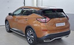 12 499 р. Защита заднего бампера (Ø42 мм волна, нержавейка) Russtal Nissan Murano 3 Z52 дорестайлинг (2015-2022)  с доставкой в г. Новочеркасск. Увеличить фотографию 2