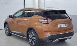 15 249 р. Защита заднего бампера (Ø42 мм волна под машину, нержавейка) SLITKOFF  Nissan Murano  3 Z52 (2015-2022) дорестайлинг  с доставкой в г. Новочеркасск. Увеличить фотографию 2