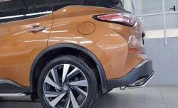 12 499 р. Защита заднего бампера (Ø42 мм волна под машину, нержавейка) Russtal Nissan Murano 3 Z52 дорестайлинг (2015-2022)  с доставкой в г. Новочеркасск. Увеличить фотографию 3