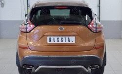 12 499 р. Защита заднего бампера (Ø42 мм волна под машину, нержавейка) Russtal Nissan Murano 3 Z52 дорестайлинг (2015-2022)  с доставкой в г. Новочеркасск. Увеличить фотографию 1