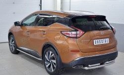 16 699 р. Защита заднего бампера (2 трубы Ø63 и 42 мм, нержавейка) Russtal Nissan Murano 3 Z52 дорестайлинг (2015-2022)  с доставкой в г. Новочеркасск. Увеличить фотографию 2