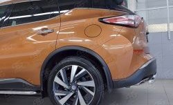 16 699 р. Защита заднего бампера (2 трубы Ø63 и 42 мм, нержавейка) Russtal Nissan Murano 3 Z52 дорестайлинг (2015-2022)  с доставкой в г. Новочеркасск. Увеличить фотографию 3