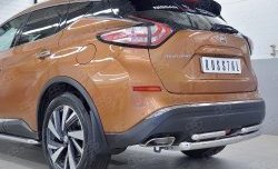 16 699 р. Защита заднего бампера (2 трубы Ø63 и 42 мм, нержавейка) Russtal Nissan Murano 3 Z52 дорестайлинг (2015-2022)  с доставкой в г. Новочеркасск. Увеличить фотографию 4