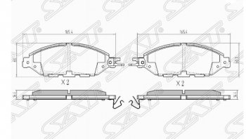 1 699 р. Комплект передних тормозных колодок SAT  Nissan Murano  3 Z52 - Pathfinder  R52  с доставкой в г. Новочеркасск. Увеличить фотографию 1