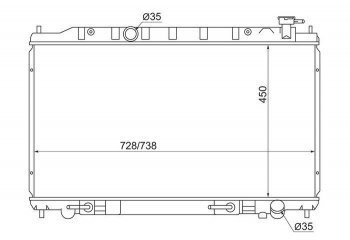 7 449 р. Радиатор двигателя (пластинчатый, VQ35, МКПП/АКПП) SAT Nissan Presage (2003-2009)  с доставкой в г. Новочеркасск. Увеличить фотографию 1