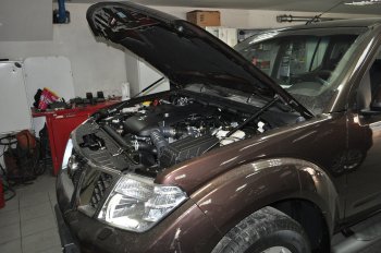 2 199 р. Упоры капота Russtal Nissan Pathfinder R51 рестайлинг (2009-2014)  с доставкой в г. Новочеркасск. Увеличить фотографию 1