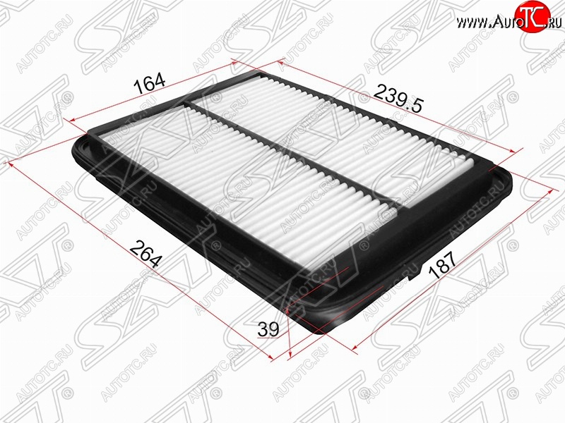 359 р. Фильтр воздушный двигателя SAT (264х187х39 mm)  Nissan Navara  2 D40 (2004-2016) дорестайлинг, рестайлинг  с доставкой в г. Новочеркасск