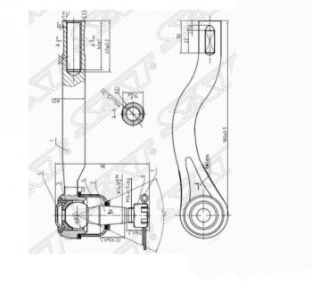 699 р. Левый наконечник рулевой тяги SAT Nissan Navara 2 D40 дорестайлинг (2004-2010)  с доставкой в г. Новочеркасск. Увеличить фотографию 1