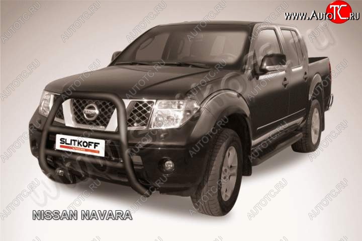 23 799 р. Кенгурятник d76 высокий Nissan Navara 2 D40 дорестайлинг (2004-2010) (Цвет: серебристый)  с доставкой в г. Новочеркасск