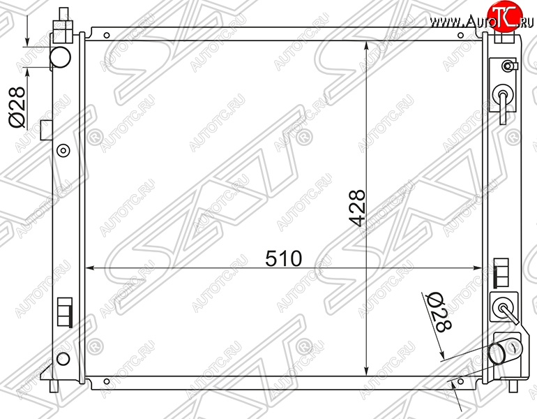 8 449 р. Радиатор двигателя (пластинчатый, МКПП/АКПП) SAT Nissan Tiida 2 хэтчбек C12 (2011-2019)  с доставкой в г. Новочеркасск