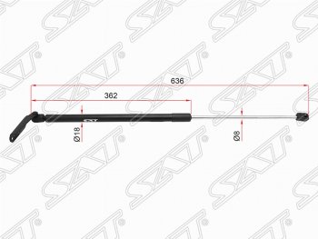 Левый упор крышки багажника (газовый) SAT Nissan (Нисан) Note (Нот)  2 (2012-2016) 2 E12 дорестайлинг