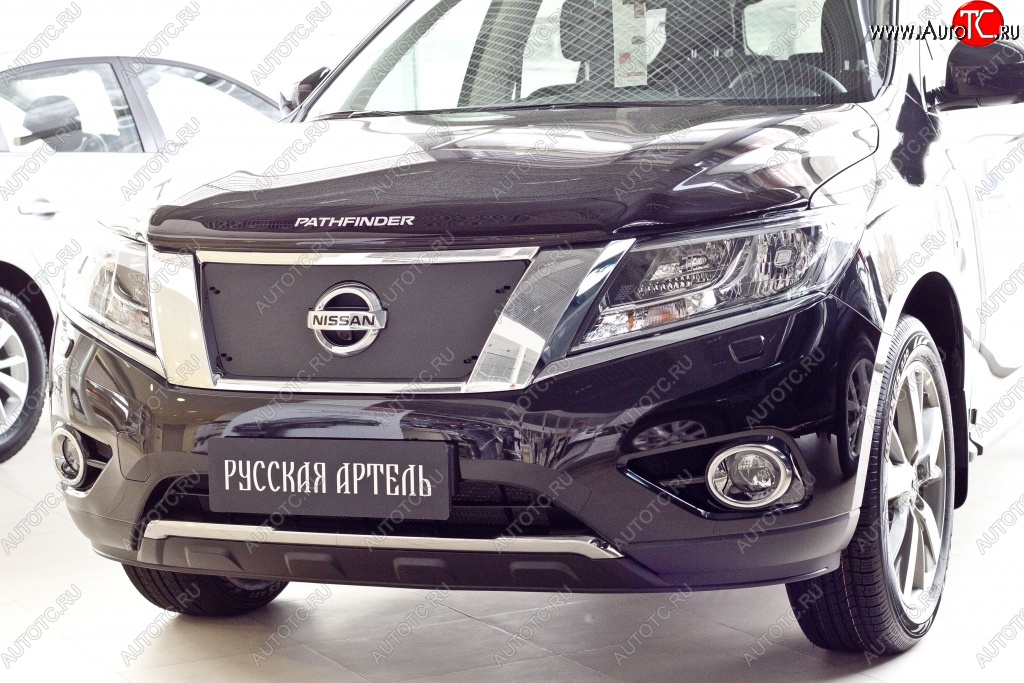 1 149 р. Зимняя заглушка решетки переднего бампера РА  Nissan Pathfinder  R52 (2012-2017) дорестайлинг  с доставкой в г. Новочеркасск