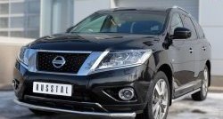 14 299 р. Одинарная защита переднего бампера диаметром 63 мм SLITKOFF  Nissan Pathfinder  R52 (2012-2017) дорестайлинг  с доставкой в г. Новочеркасск. Увеличить фотографию 2