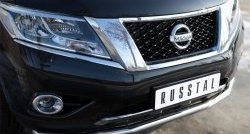 14 299 р. Одинарная защита переднего бампера диаметром 63 мм SLITKOFF  Nissan Pathfinder  R52 (2012-2017) дорестайлинг  с доставкой в г. Новочеркасск. Увеличить фотографию 3