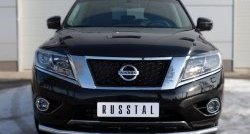 Одинарная защита переднего бампера диаметром 63 мм SLITKOFF Nissan (Нисан) Pathfinder (Патфайндер)  R52 (2012-2017) R52 дорестайлинг