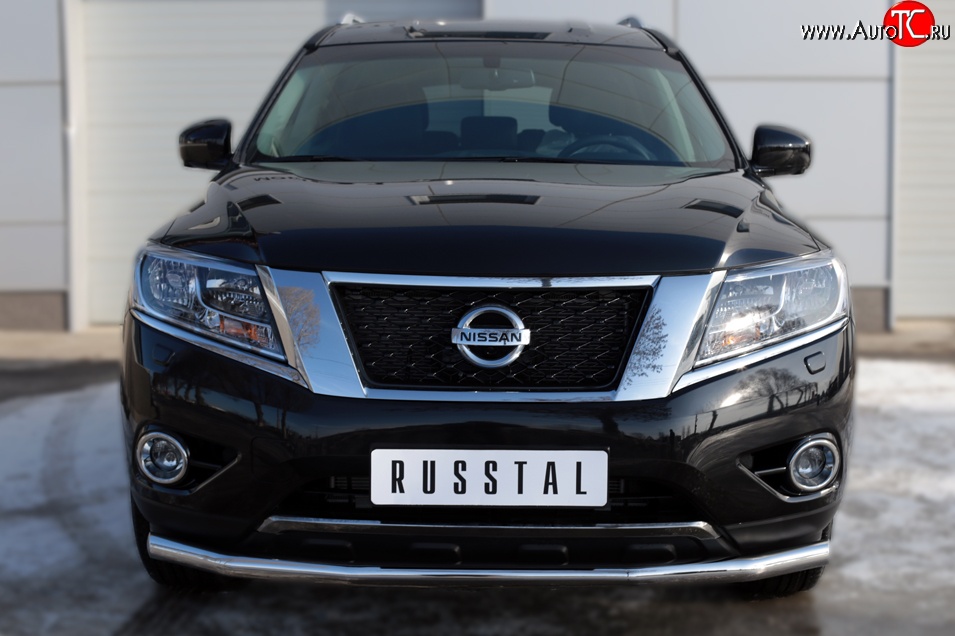 14 299 р. Одинарная защита переднего бампера диаметром 63 мм SLITKOFF  Nissan Pathfinder  R52 (2012-2017) дорестайлинг  с доставкой в г. Новочеркасск