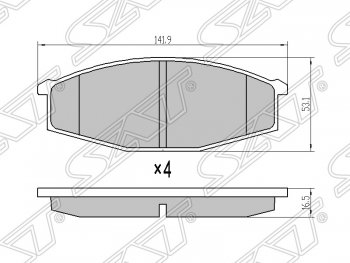 1 259 р. Колодки тормозные SAT (передние) Nissan Patrol 4 Y60 (1987-1997)  с доставкой в г. Новочеркасск. Увеличить фотографию 1