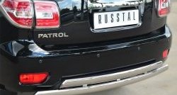 27 999 р. Защита заднего бампера (2 трубы Ø76х42 мм, нержавейка) Russtal Nissan Patrol 6 Y62 рестайлинг (2014-2017)  с доставкой в г. Новочеркасск. Увеличить фотографию 2