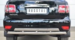 27 999 р. Защита заднего бампера (2 трубы Ø76х42 мм, нержавейка) Russtal Nissan Patrol 6 Y62 рестайлинг (2014-2017)  с доставкой в г. Новочеркасск. Увеличить фотографию 1