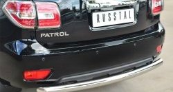 14 599 р. Защита заднего бампера (Ø76 мм, нержавейка) Russtal Nissan Patrol 6 Y62 рестайлинг (2014-2017)  с доставкой в г. Новочеркасск. Увеличить фотографию 2