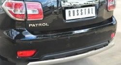 15 649 р. Защита заднего бампера (Ø75x42 мм, нержавейка) Russtal Nissan Patrol 6 Y62 рестайлинг (2014-2017)  с доставкой в г. Новочеркасск. Увеличить фотографию 2