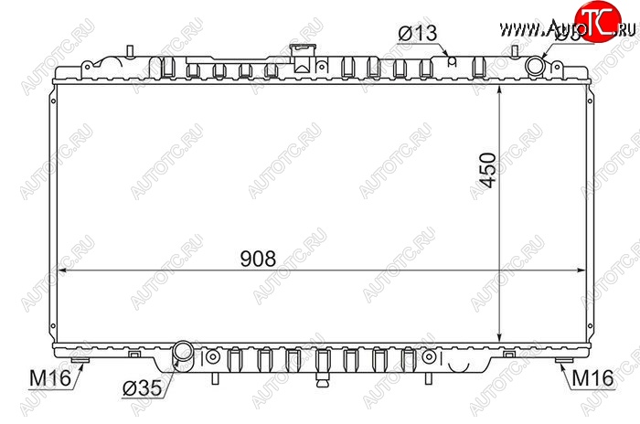 13 649 р. Радиатор двигателя SAT (пластинчатый, RD28/TD42/ZD30, МКПП/АКПП) Nissan Patrol 5 Y61 дорестайлинг (1997-2001)  с доставкой в г. Новочеркасск