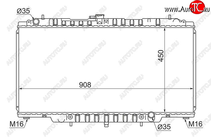 14 699 р. Радиатор двигателя SAT (пластинчатый, TB45E, МКПП/АКПП) Nissan Patrol 5 Y61 дорестайлинг (1997-2001)  с доставкой в г. Новочеркасск