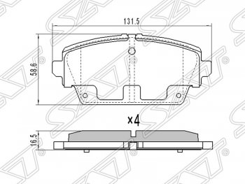 1 289 р. Колодки тормозные SAT (передние, 1.6/1.8)  Nissan Primera ( 3 седан,  3 универсал) - Tino  с доставкой в г. Новочеркасск. Увеличить фотографию 1