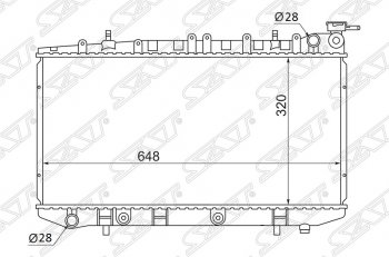 6 549 р. Радиатор двигателя (пластинчатый, МКПП/АКПП) SAT Nissan Sunny N14 (1990-1998)  с доставкой в г. Новочеркасск. Увеличить фотографию 1