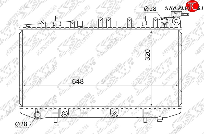 6 549 р. Радиатор двигателя (пластинчатый, МКПП/АКПП) SAT Nissan Sunny N14 (1990-1998)  с доставкой в г. Новочеркасск