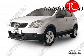 7 919 р. Защита переднего бампера Arbori (нержавейка, 1 труба d57 mm). Nissan Qashqai 1 дорестайлинг (2007-2010)  с доставкой в г. Новочеркасск