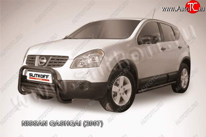 14 999 р. Кенгурятник d57 низкий  Nissan Qashqai  1 (2007-2010) дорестайлинг (Цвет: серебристый)  с доставкой в г. Новочеркасск