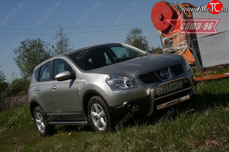 10 889 р. Защита переднего бампера Souz-96 (d60) Nissan Qashqai 1 дорестайлинг (2007-2010)  с доставкой в г. Новочеркасск