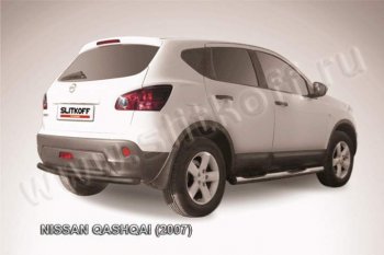 6 599 р. Защита заднего бампера d57+d42 двойная Nissan Qashqai 1 дорестайлинг (2007-2010) (Цвет: серебристый)  с доставкой в г. Новочеркасск. Увеличить фотографию 1