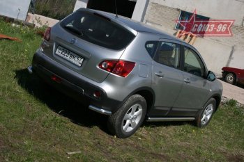 7 604 р. Защита заднего бампера из боковых уголков Souz-96 (d60) Nissan Qashqai 1 дорестайлинг (2007-2010)  с доставкой в г. Новочеркасск. Увеличить фотографию 1