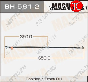 1 849 р. Правый передний тормозной шланг MASUMA Nissan Qashqai 1 дорестайлинг (2007-2010)  с доставкой в г. Новочеркасск